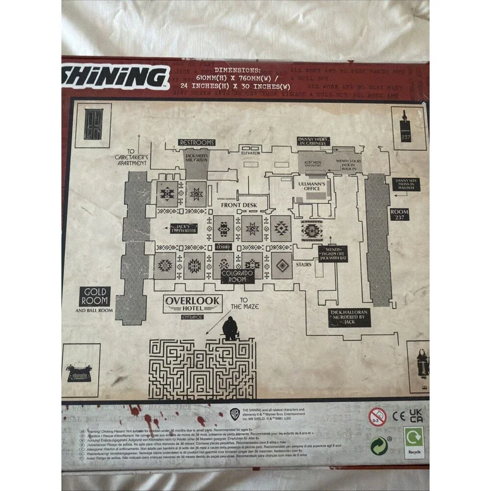 The Shining Puzzle  Floor Plan 1000 Piece Jigsaw Puzzle -by Paladone
